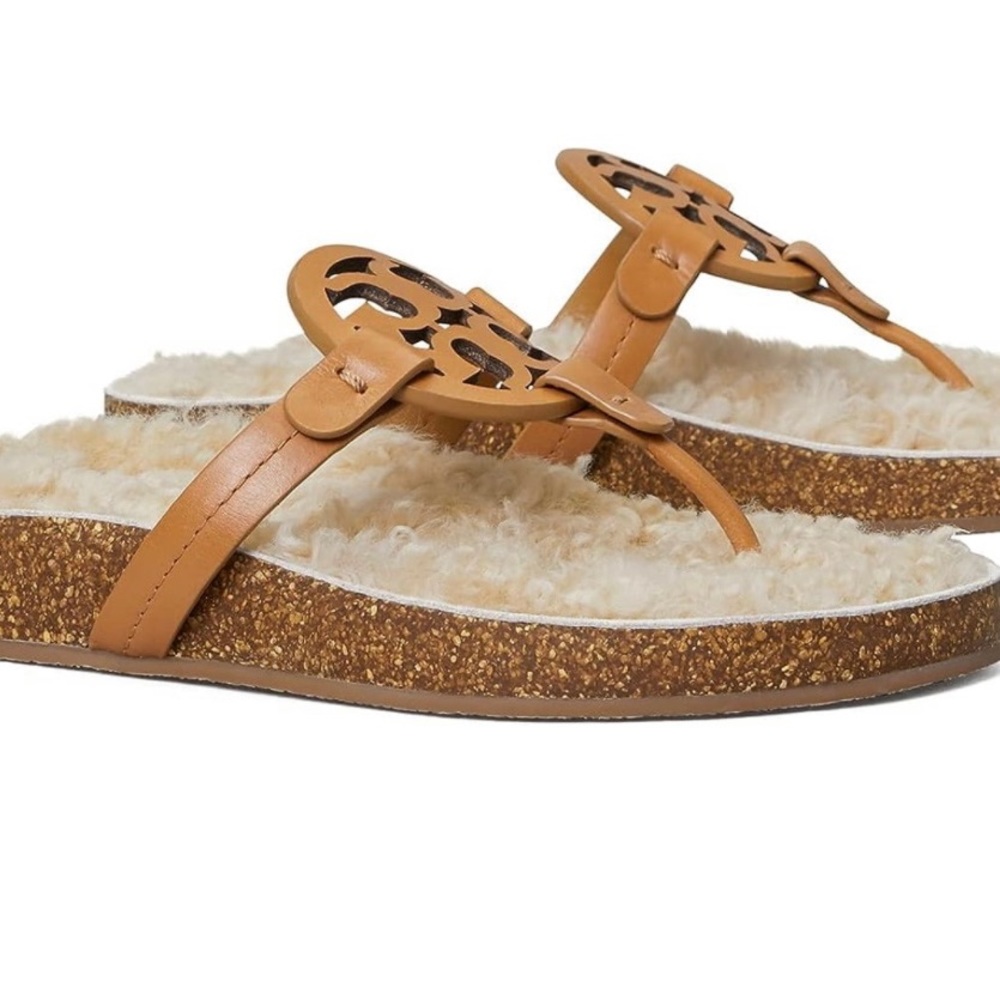 - Tory Burch Cloud Shearling flat sandals